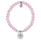 HELP by TJ Teacher Charm with Pink Glass Shimmer Charity Bracelet