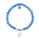 HELP by TJ Teddy Bear Charm with Azure Blue Jade Charity Bracelet