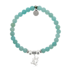 HELP by TJ Teddy Bear Charm with Baby Blue Quartz Charity Bracelet