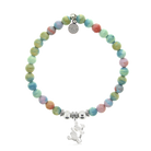 HELP by TJ Teddy Bear Charm with Pastel Magnesite Charity Bracelet