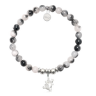 HELP by TJ Teddy Bear Charm with Zebra Jade Charity Bracelet