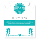 HELP by TJ Teddy Bear Charm with Zebra Jade Charity Bracelet