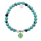 HELP by TJ Tennis Ball Charm with Blue Zebra Jade Charity Bracelet