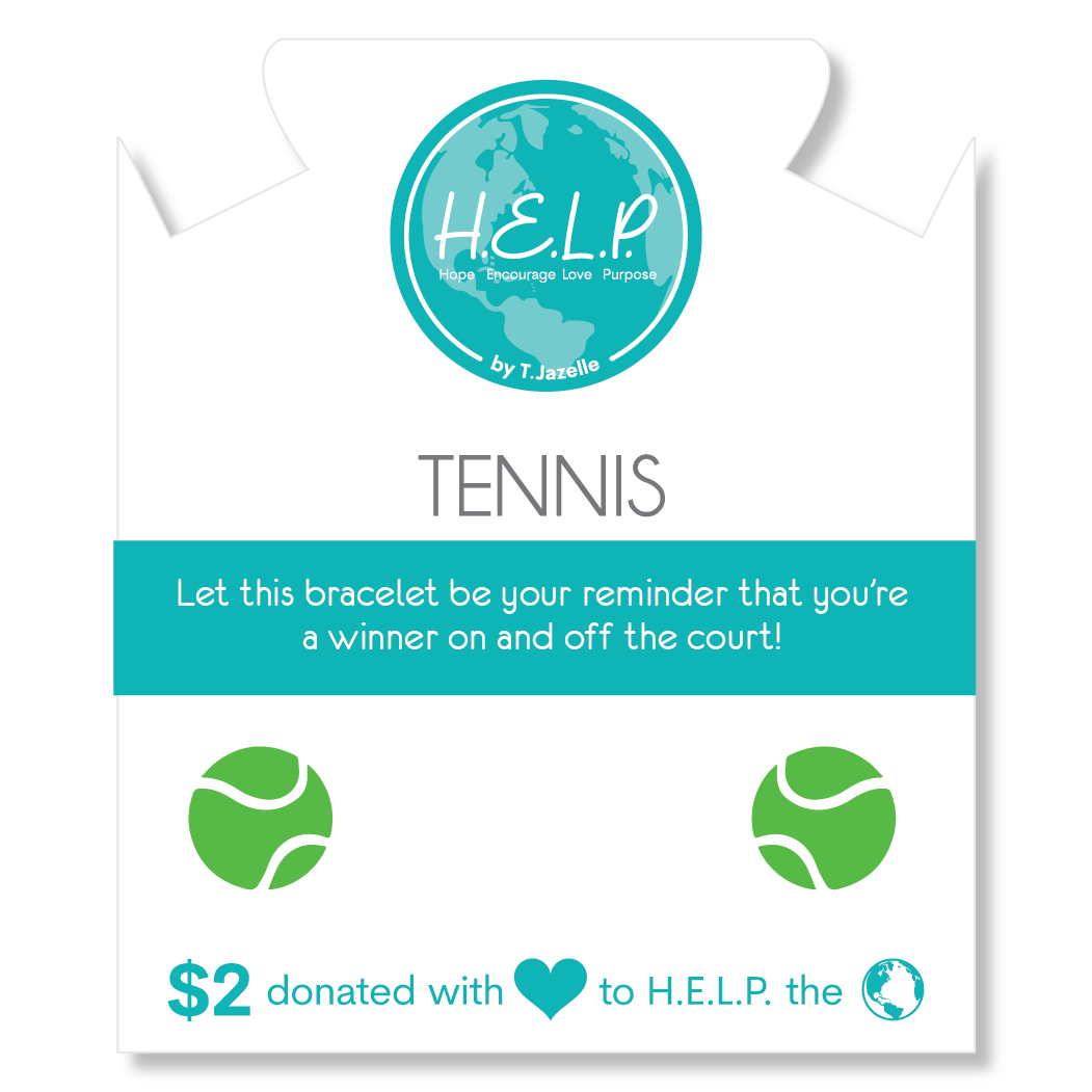 HELP by TJ Tennis Ball Charm with Kaleidoscope Crystal Charity Bracelet