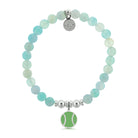 HELP by TJ Tennis Ball Charm with Light Blue Agate Charity Bracelet