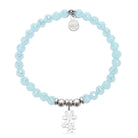 HELP by TJ Thank You Charm with Aqua Crystal Charity Bracelet