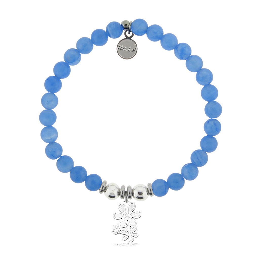 HELP by TJ Thank You Charm with Azure Blue Jade Charity Bracelet