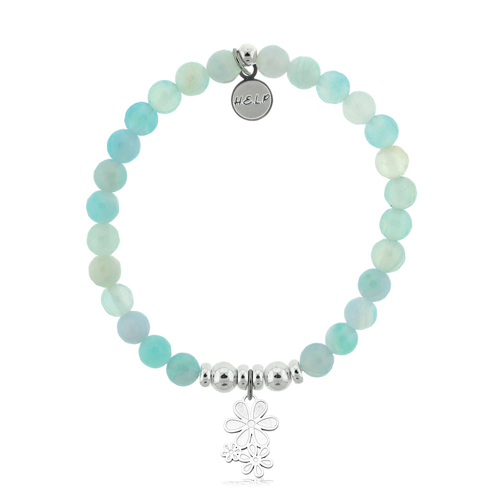 HELP by TJ Thank You Charm with Light Blue Agate Charity Bracelet