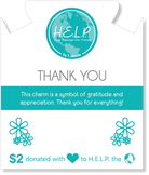 HELP by TJ Thank You Charm with Purple Cats Eye Charity Bracelet