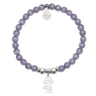 HELP by TJ Thank You Charm with Purple Cats Eye Charity Bracelet