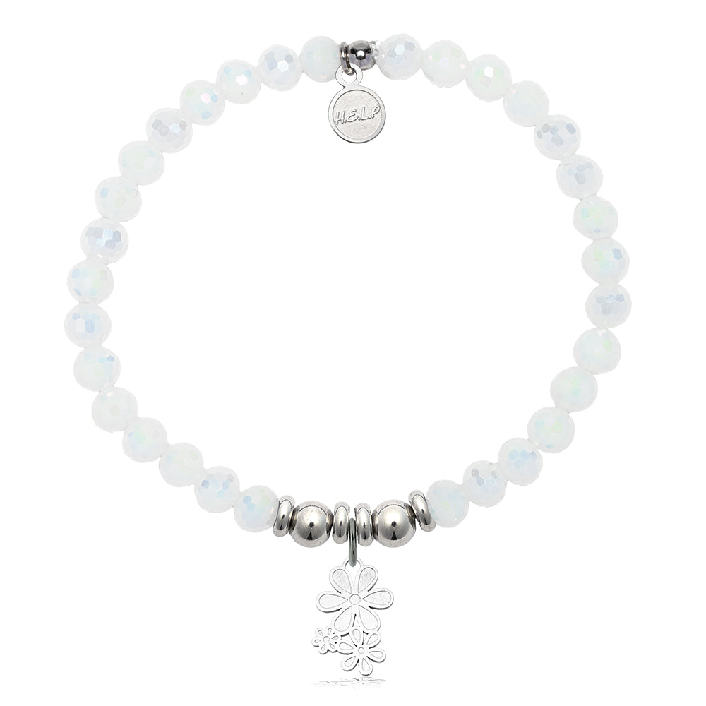 HELP by TJ Thank You Charm with White Crystal Charity Bracelet