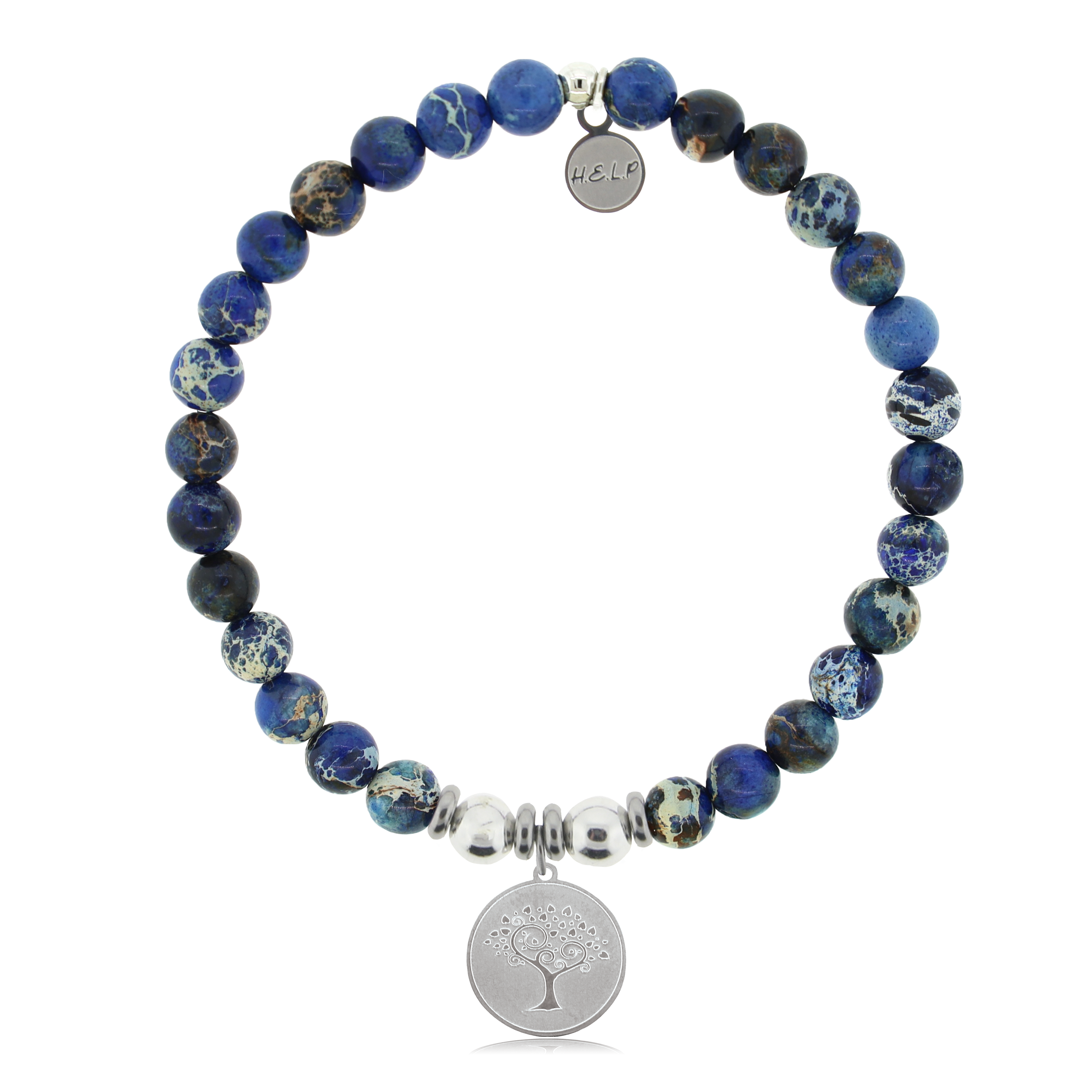 HELP by TJ Tree of Life with Royal Blue Jasper Charity Bracelet