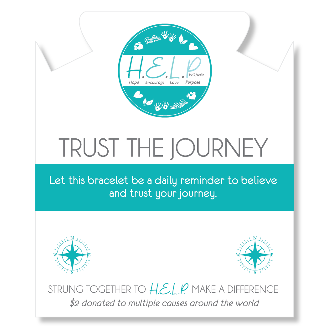 HELP by TJ Trust the Journey Charm with Azure Blue Jade Charity Bracelet