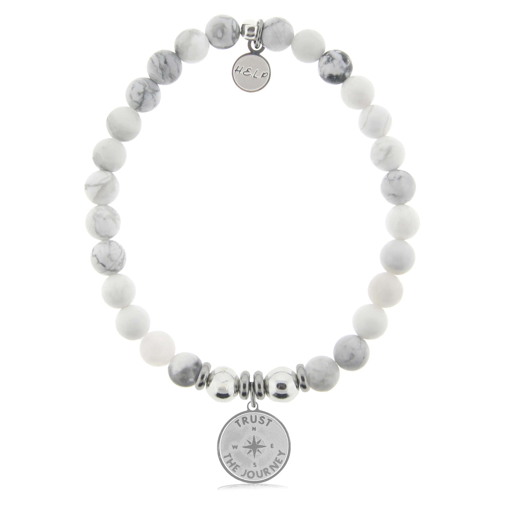 trust the journey charm with howlite charity bracelet