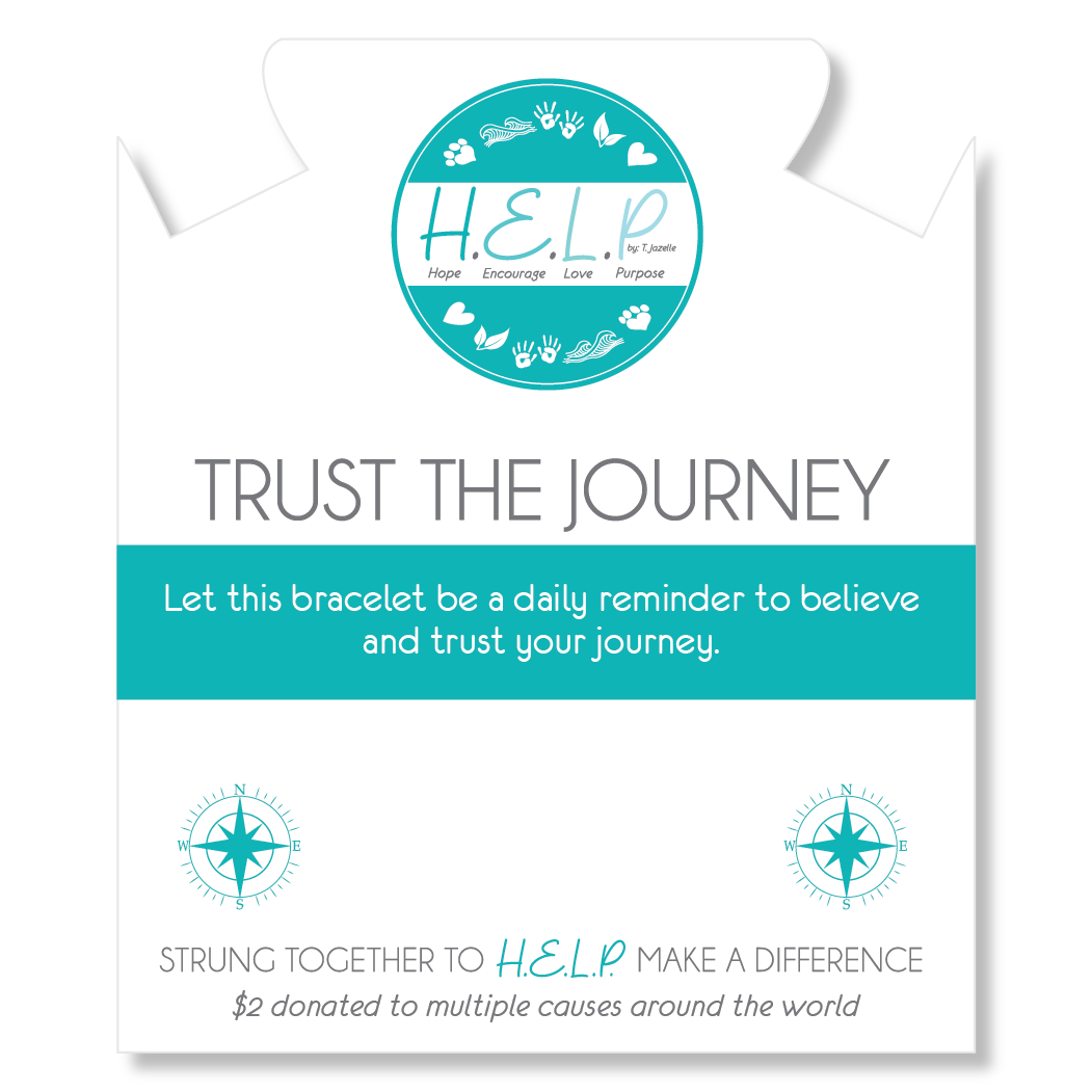 HELP by TJ Trust the Journey Charm with Pink Glass Shimmer Charity Bracelet