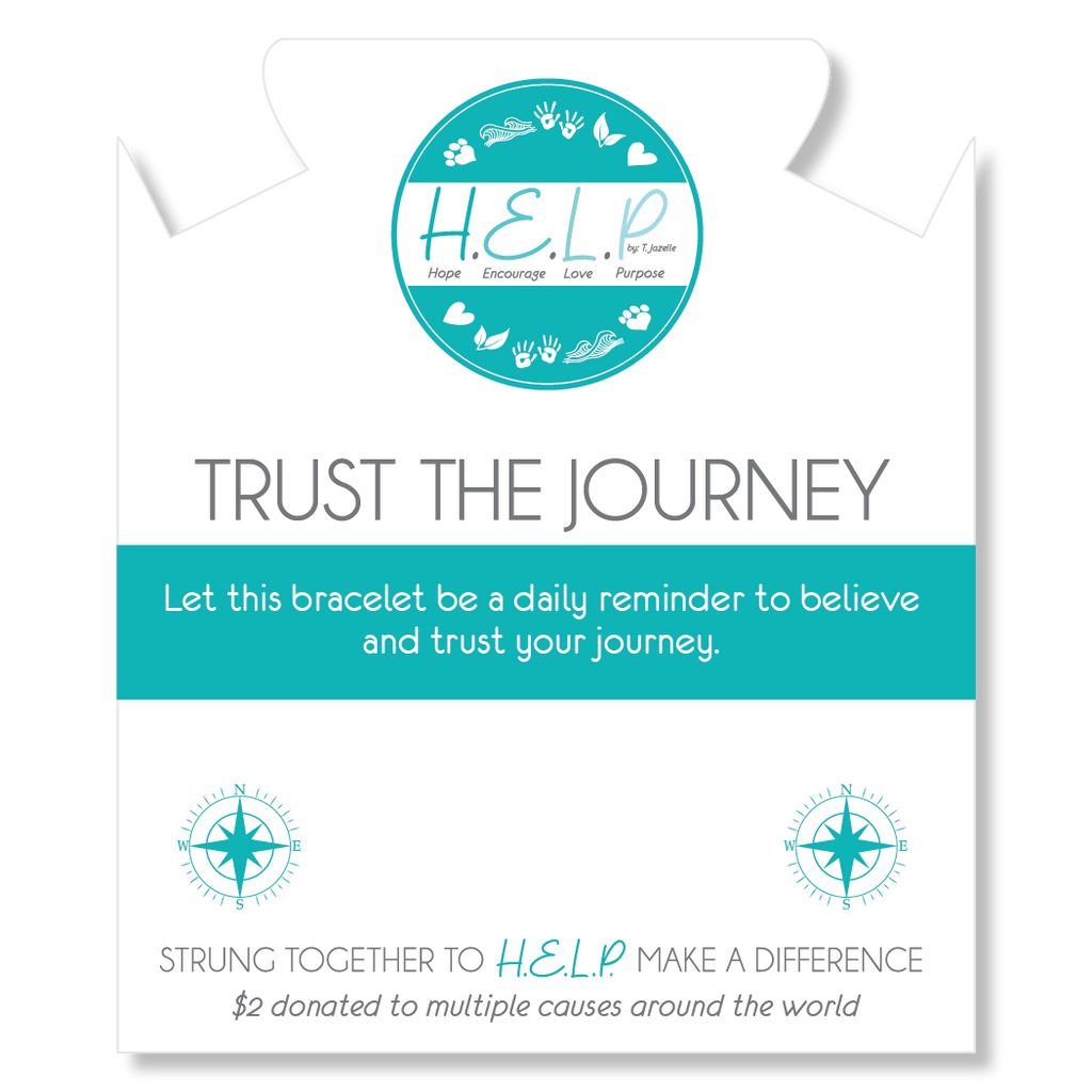 HELP by TJ Trust the Journey Charm with Tropic Blue Agate Charity Bracelet