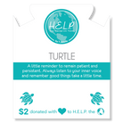 HELP by TJ Turtle Charm with Teal Selenite Charity Bracelet