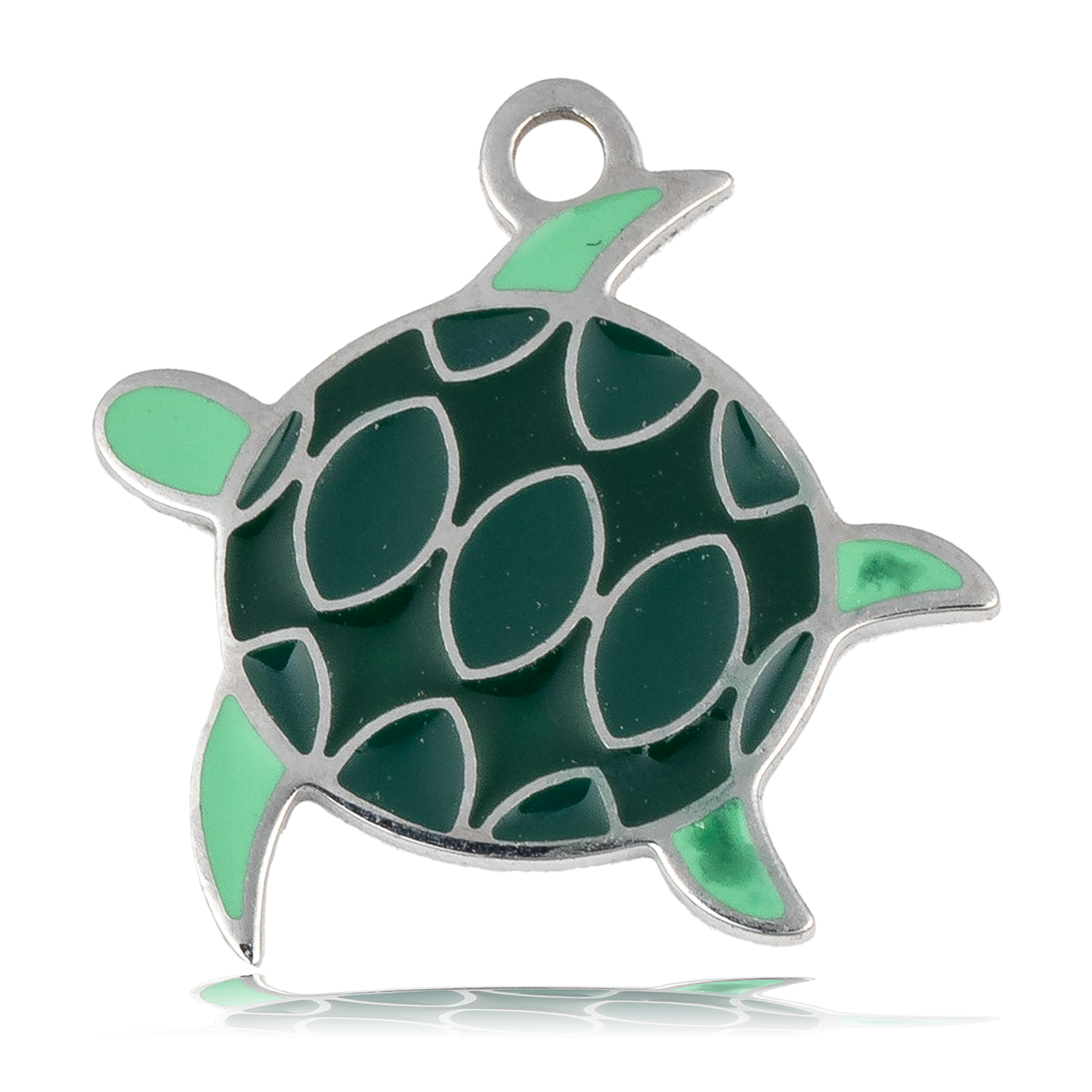 HELP by TJ Turtle Enamel Charm with Blue Zebra Jade Charity Bracelet