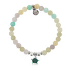 HELP by TJ Turtle Enamel Charm with Green Yellow Jade Charity Bracelet