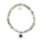 HELP by TJ Turtle Enamel Charm with Grey Stripe Agate Charity Bracelet