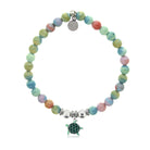 HELP by TJ Turtle Enamel Charm with Pastel Jade Charity Bracelet