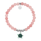HELP by TJ Turtle Enamel Charm with Pink Jade Charity Bracelet