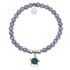 HELP by TJ Turtle Enamel Charm with Purple Cats Eye Charity Bracelet