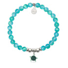 HELP by TJ Turtle Enamel Charm with Teal Selenite Charity Bracelet