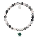 HELP by TJ Turtle Enamel Charm with Zebra Jade Charity Bracelet