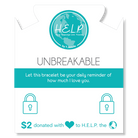 HELP by TJ Unbreakable Charm with Aqua Cats Eye Charity Bracelet