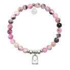 HELP by TJ Unbreakable Charm with Pink Zebra Jade Charity Bracelet