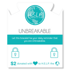 HELP by TJ Unbreakable Charm with Pink Zebra Jade Charity Bracelet