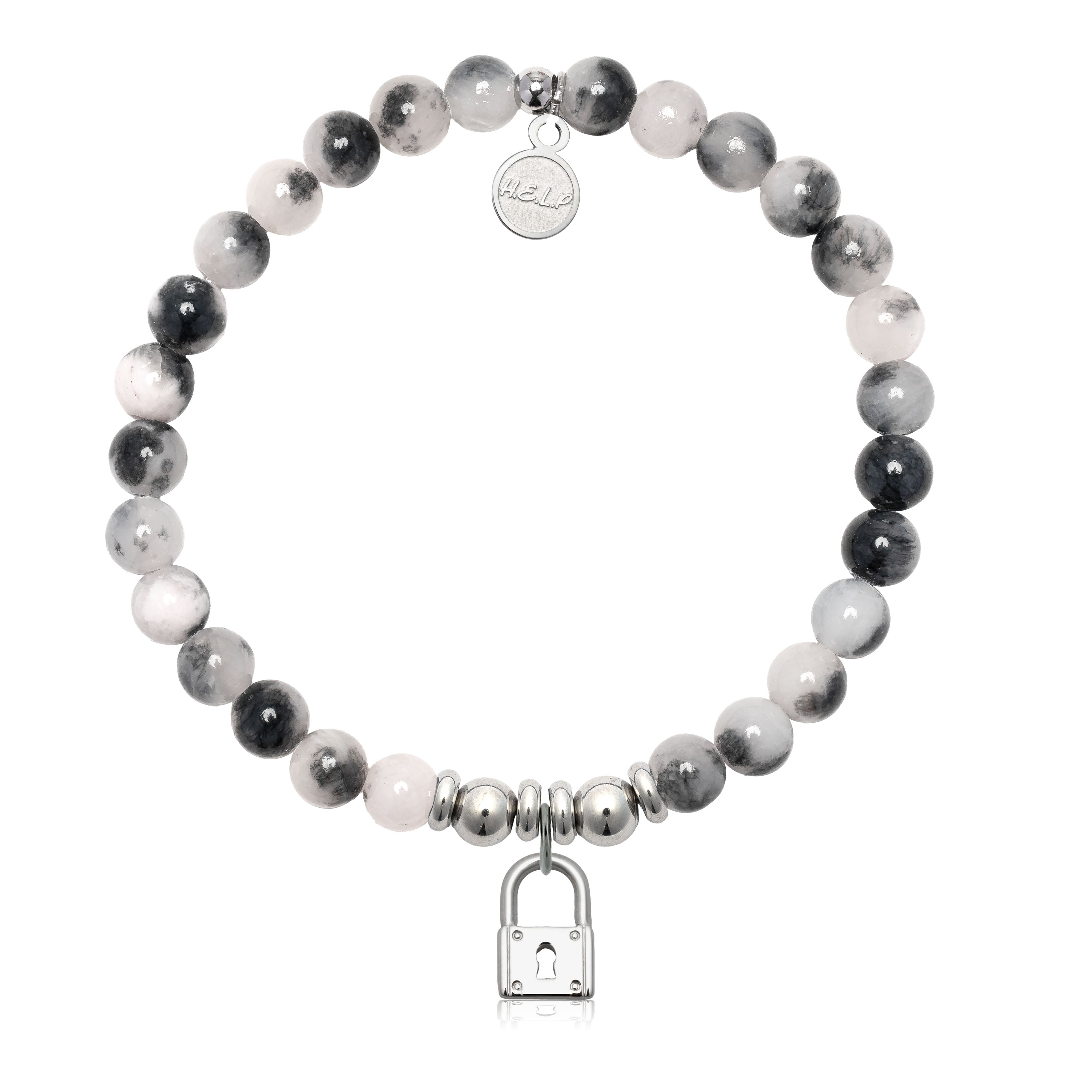 HELP by TJ Unbreakable Charm with Zebra Jade Charity Bracelet