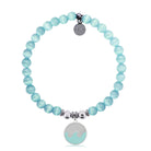 HELP by TJ Wave Enamel Charm with Aqua Cats Eye Charity Bracelet