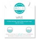 HELP by TJ Wave Enamel Charm with Aqua Cats Eye Charity Bracelet