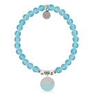 HELP by TJ Wave Enamel Charm with Blue Glass Shimmer Charity Bracelet