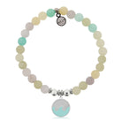 HELP by TJ Wave Enamel Charm with Green Yellow Jade Charity Bracelet