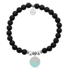 HELP by TJ Wave Enamel Charm with Lava Rock Charity Bracelet