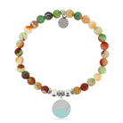 HELP by TJ Wave Enamel Charm with Multi Agate Charity Bracelet