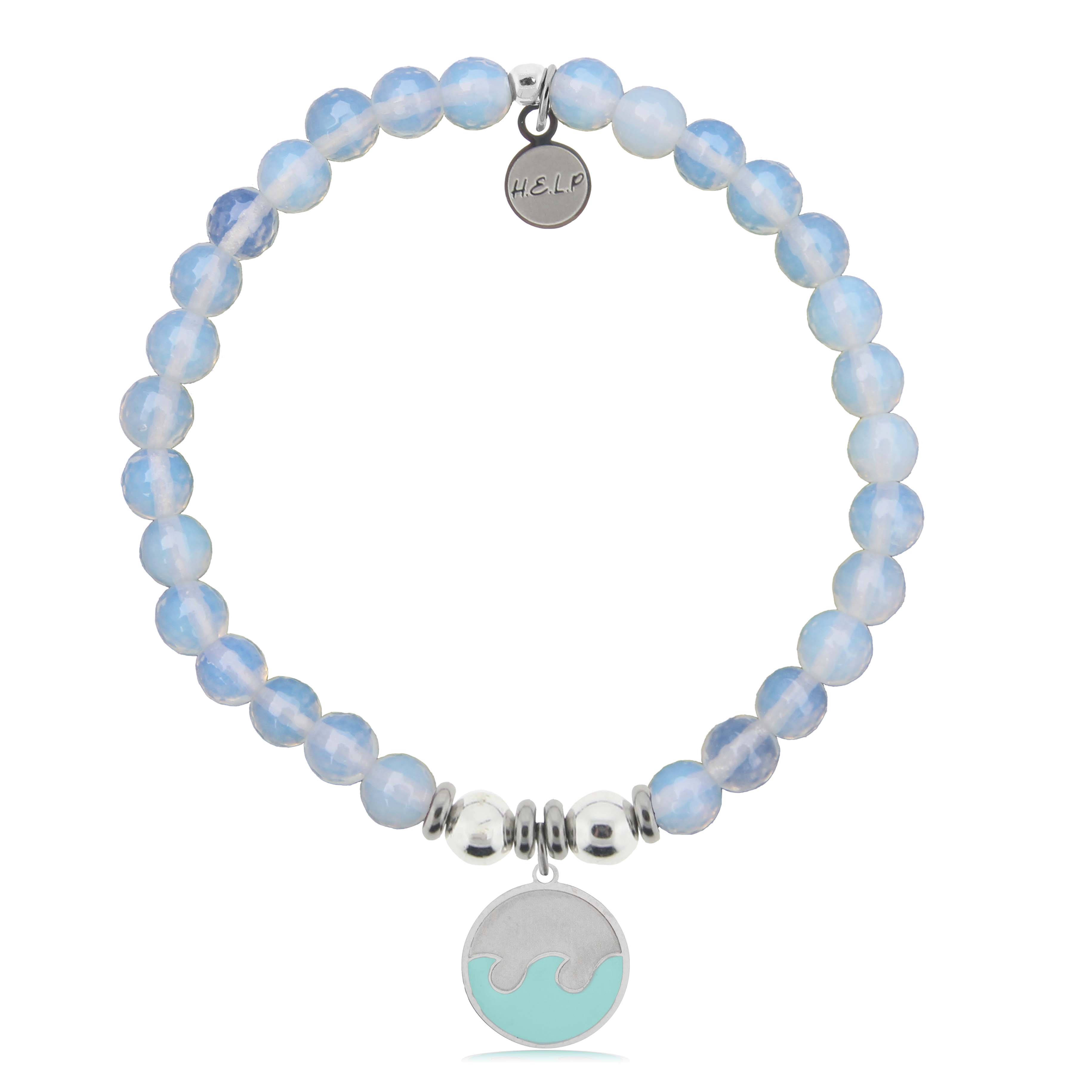 HELP by TJ Wave Enamel Charm with Opalite Charity Bracelet