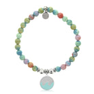 HELP by TJ Wave Enamel Charm with Pastel Jade Charity Bracelet