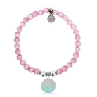 HELP by TJ Wave Enamel Charm with Pink Cats Eye Charity Bracelet