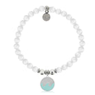 HELP by TJ Wave Enamel Charm with White Cats Eye Charity Bracelet