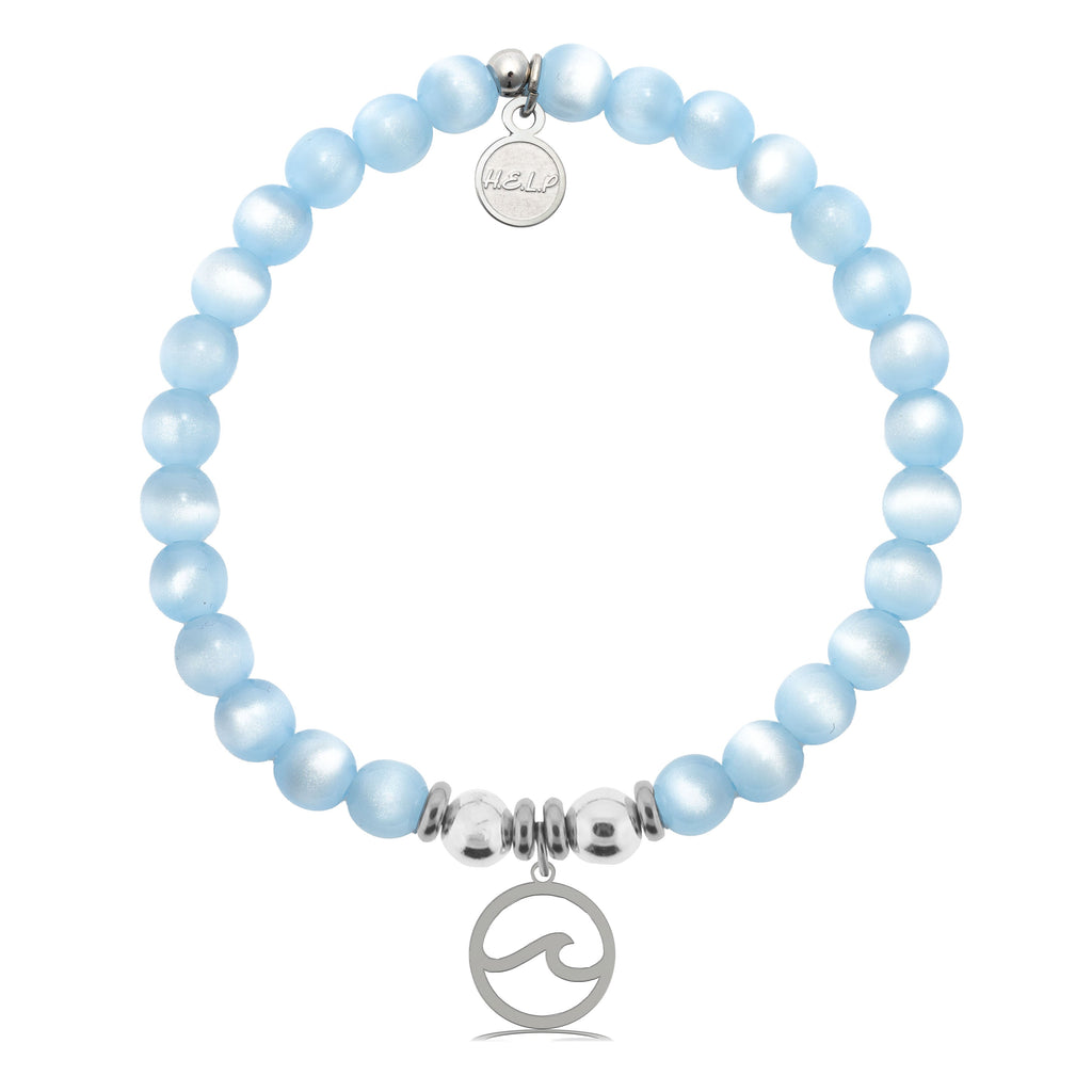 HELP by TJ Waves Cutout Charm with Blue Selenite Charity Bracelet