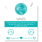 HELP by TJ Waves Cutout Charm with Light Blue Quartz Charity Bracelet