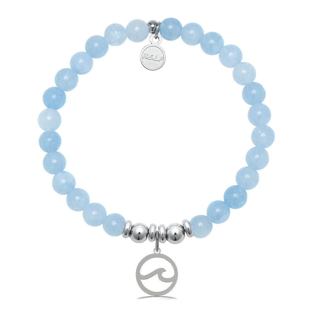 HELP by TJ Waves Cutout Charm with Light Blue Quartz Charity Bracelet