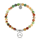 HELP by TJ Waves Cutout Charm with Multi Agate Charity Bracelet