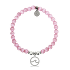 HELP by TJ Waves Cutout Charm with Pink Cats Eye Charity Bracelet