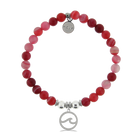 HELP by TJ Waves Cutout Charm with Red Stripe Agate Charity Bracelet