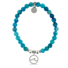 HELP by TJ Waves Cutout Charm with Tropic Blue Agate Charity Bracelet